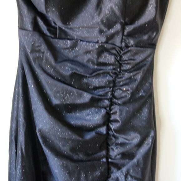 Women's One Shoulder Black Sparkly Bodycon Mini Dress XS Homecoming - Picture 4 of 10